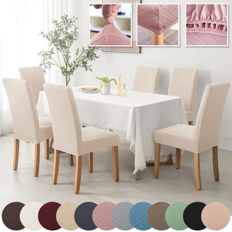 

Elastic Solid Color Adjustable Chair Cover Spandex Stretch Slipcovers Chair Seat Covers Kitchen Dining Room Wedding Banquet Home