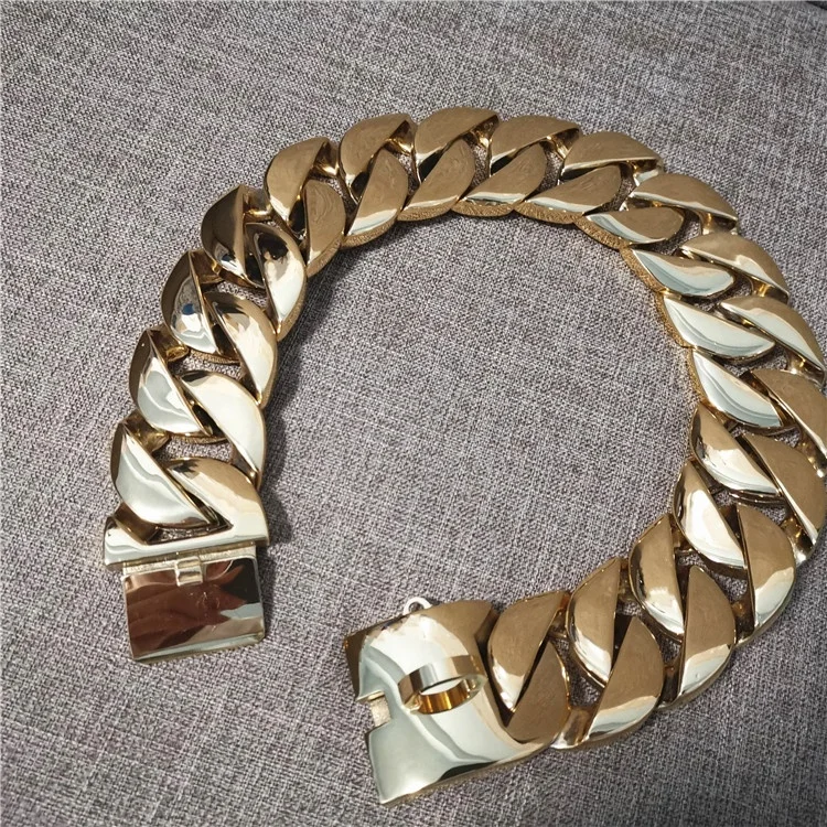 

43mm stainless steel chain big dogs chains heavy metal gold black mix color cuban link chain collars