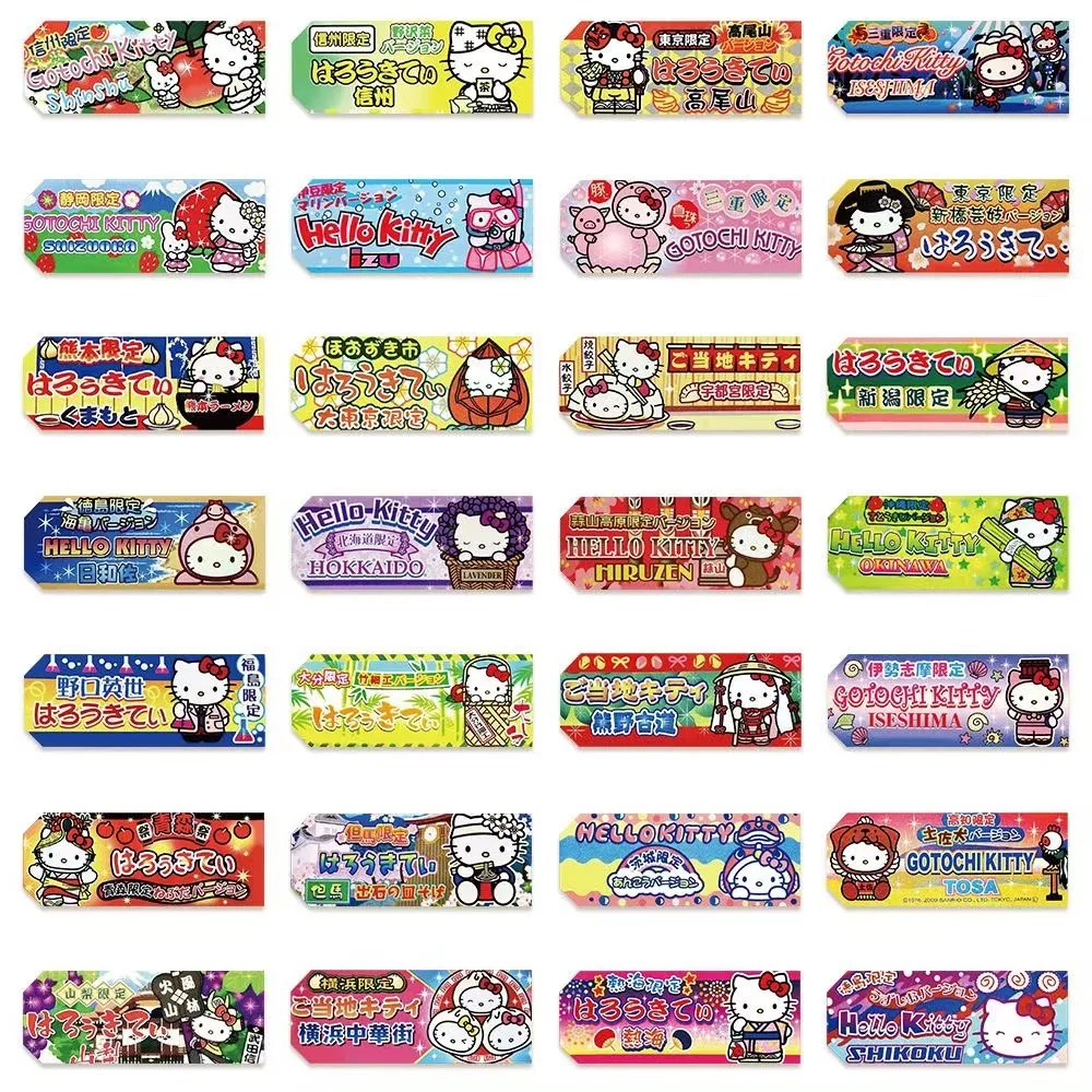 60pcs Kawaii Hello Kitty Labels Sealing Stickers Aesthetic Decorative Stationery Phone Laptop Waterproof Cute Kids Sticker Gift