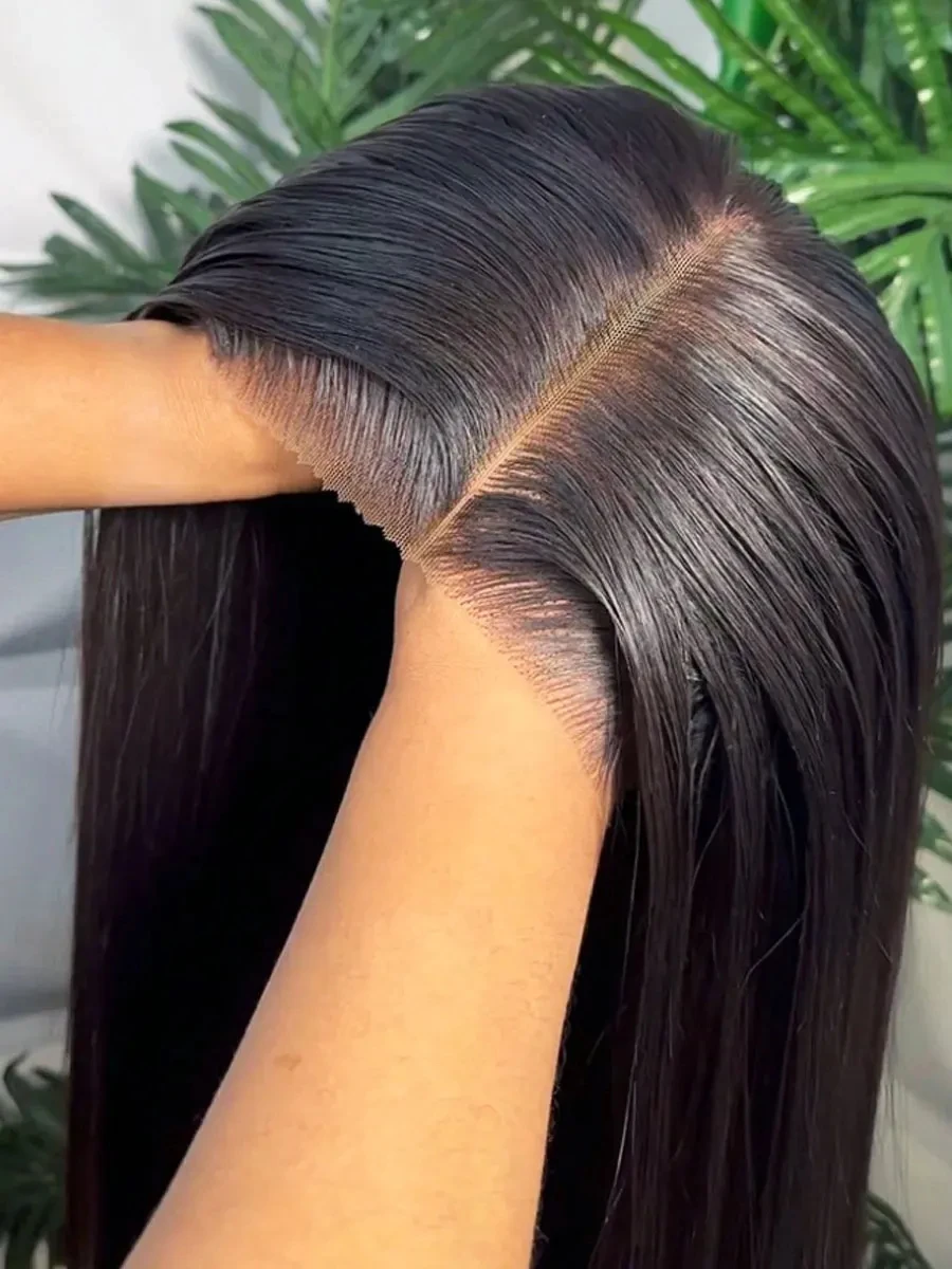 Wear And Go Glueless Pre Cut Wigs Human Hair Straight Lace Front Wigs Human Hair 4x4 Glueless Lace Closure Wig Wear To Go Natural Black