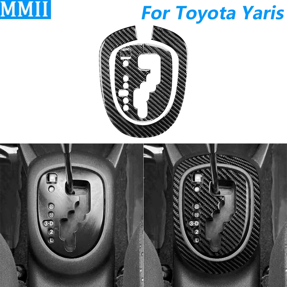 

Для Toyota Yaris 2006-2011: Декоративный комплект накладок из карбона на центральную консоль и панель переключения передач, аксессуары для автомобиля, декоративные наклейки