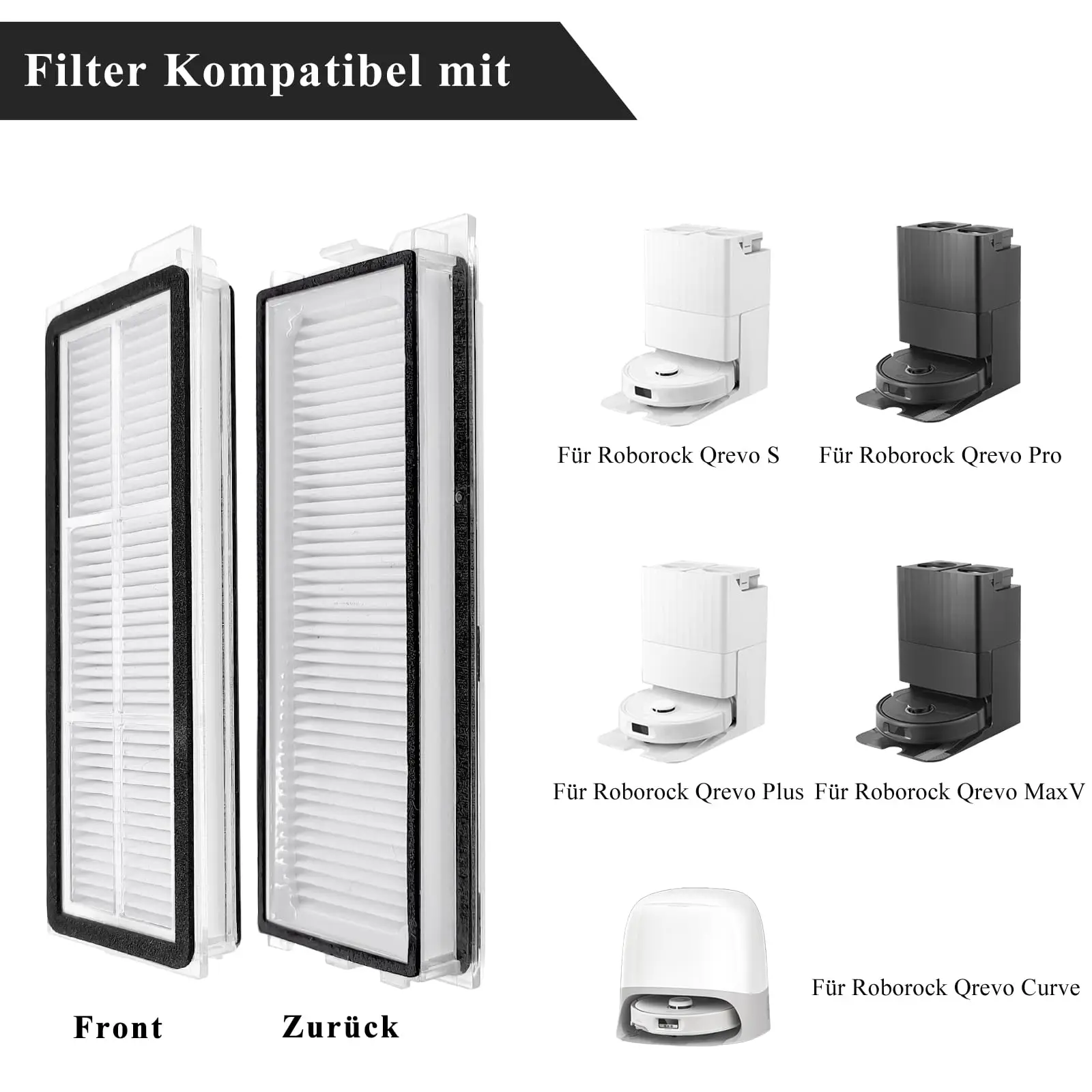 مرشح ل Roborock Q Revo Pro/Q Revo S/Q Revo Maxv/Q Revo Plus جهاز آلي لتنظيف الأتربة استبدال الملحقات مرشحات HEPA