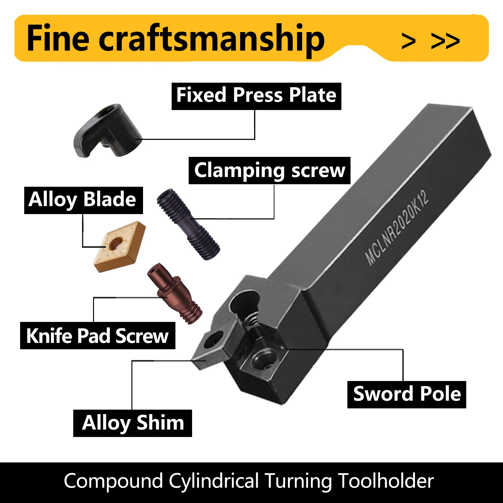 

Составной внешний токарный инструмент MCKNR MCKNL 1616H12 2020K12 2525M12 3232P12 3232P16 Твердосплавная пластина CNMG12/16/19