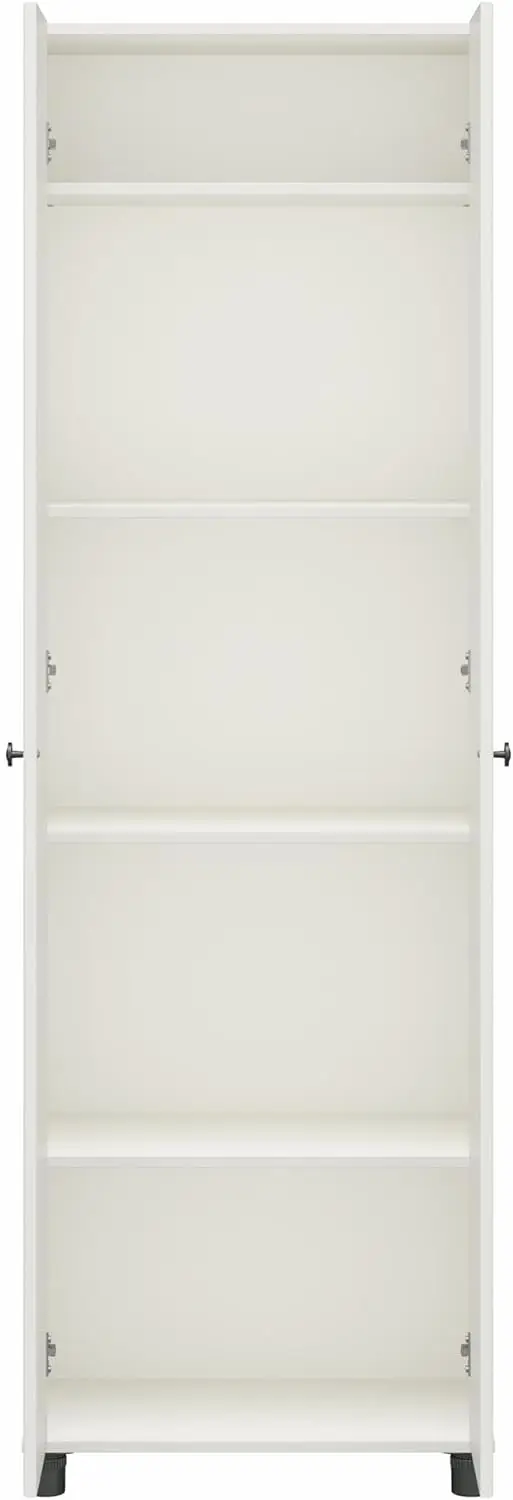 SystemBuild Evolution Kendall 24" Wide 2 Door Storage Cabinet, Fluted White