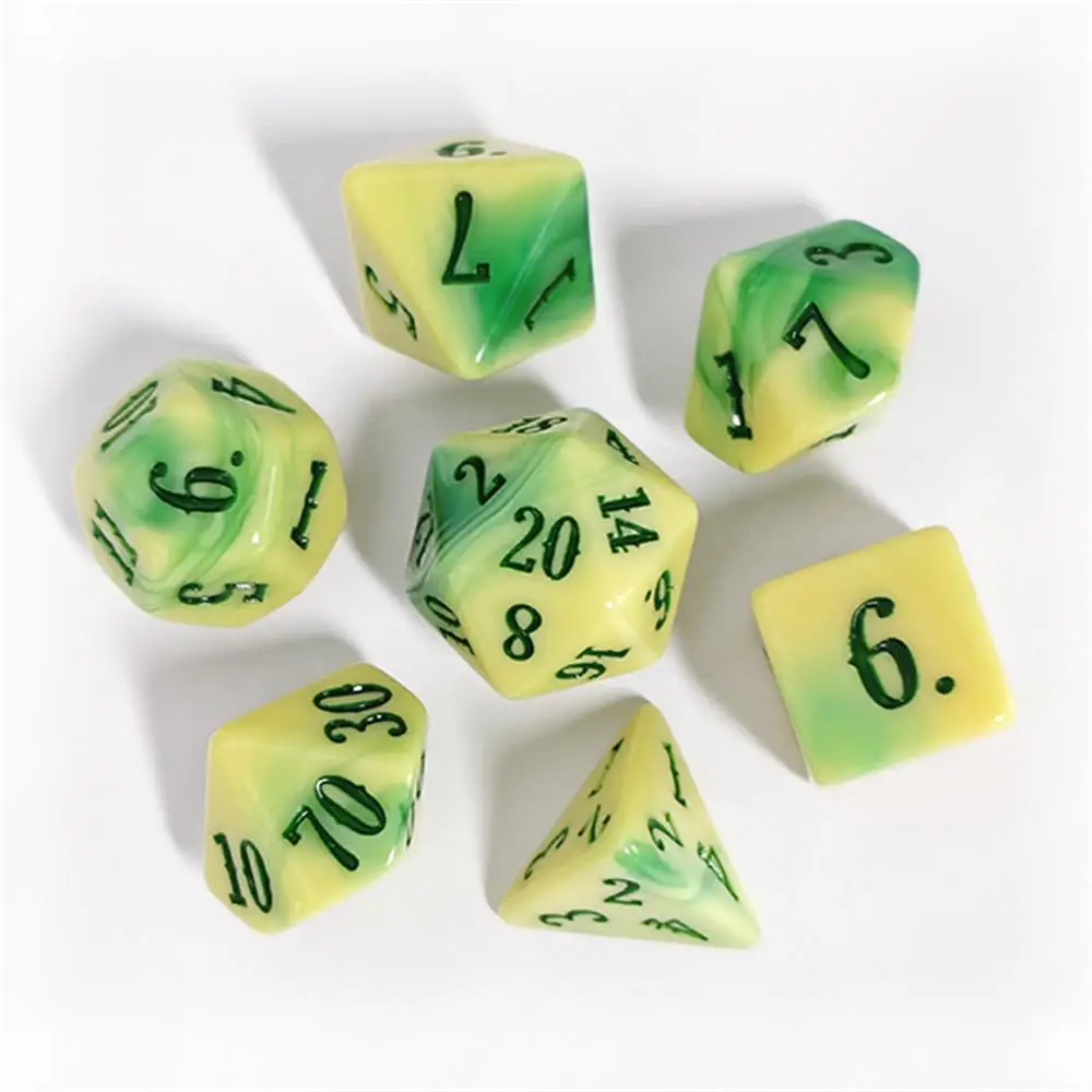 Entertainment Games Cheap Price DND Dice Set Acrylic Blend Color 7Pcs/set Board Games Role-playing Dice Set Digital Dice Games