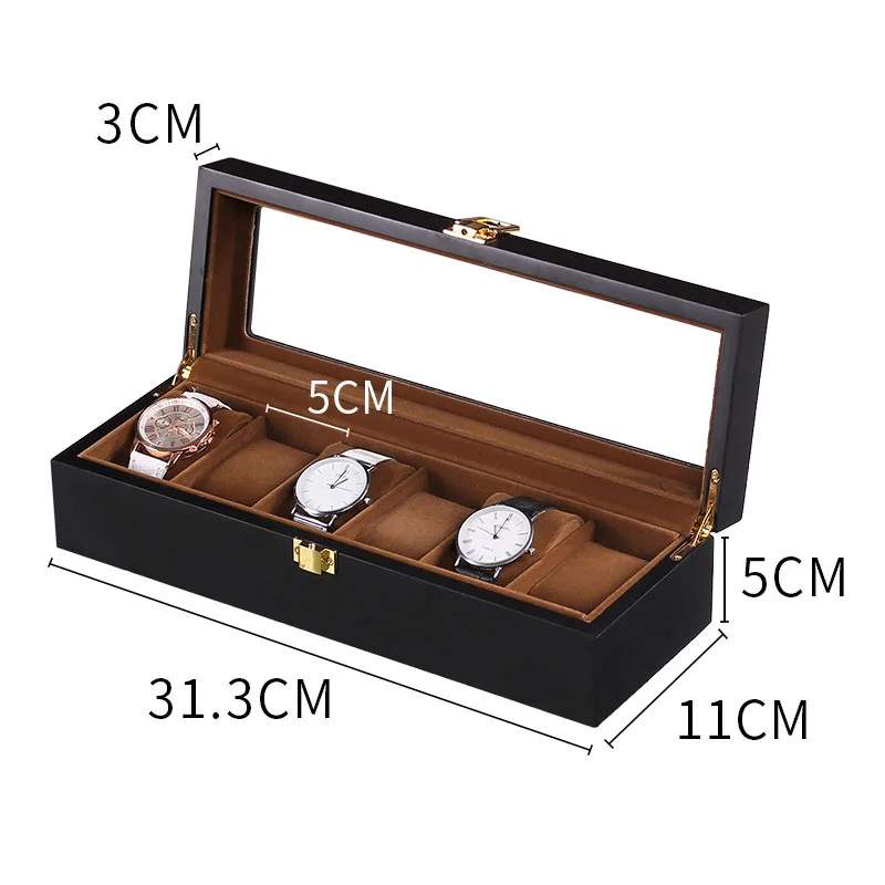 VANSIHO Wooden 6/10/12 Slots Watch Display Tray Packaging Gift Case Table Position Wood Material Watch Storage Box