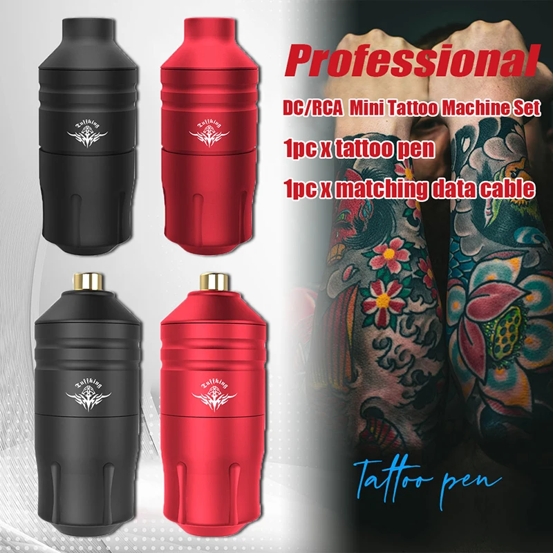 Tattoo Machine Set Wireless Tattoo Power Supply 8V 9000Rpm RCA /DC Interface Professional Rotary Tattoo Battery Pen Gun Kit