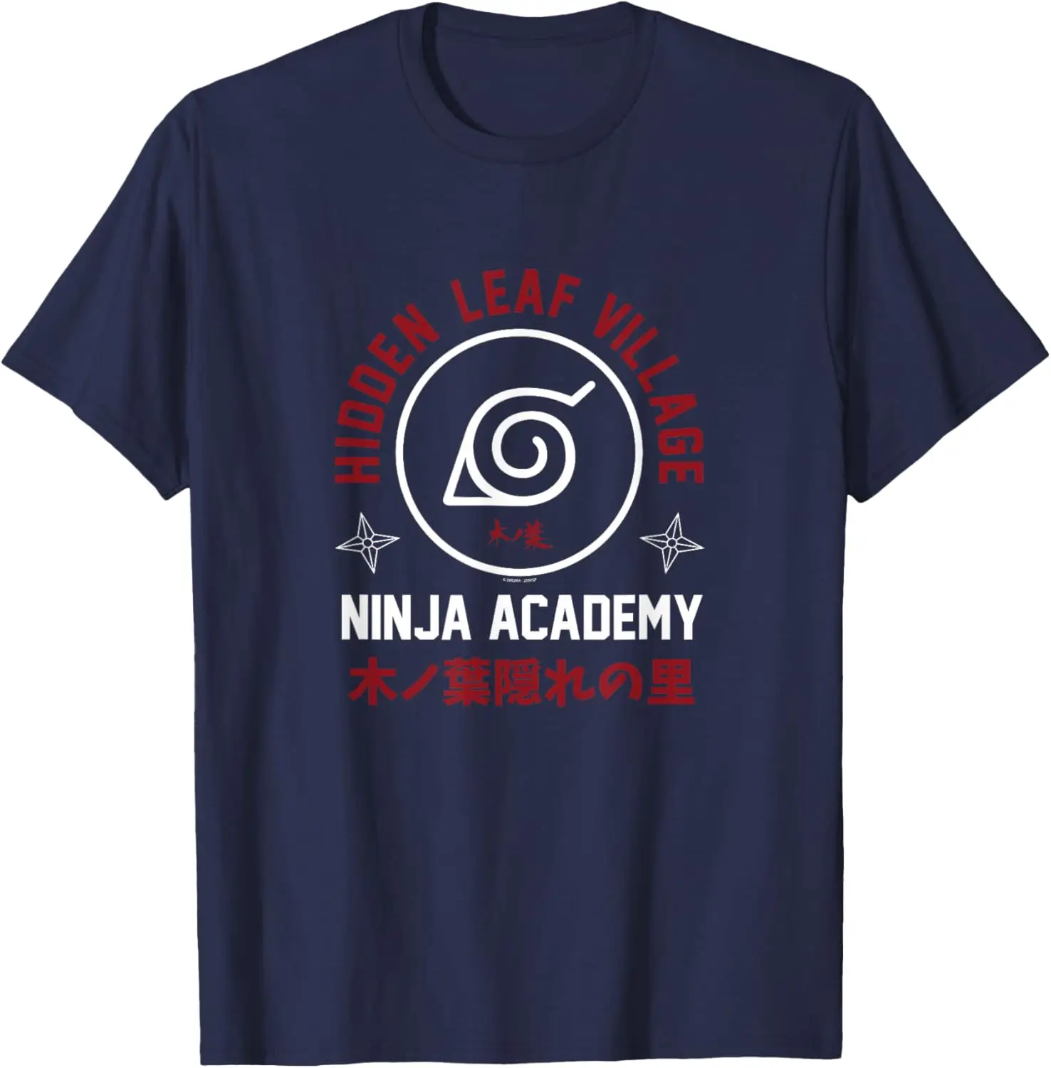 Naruto Shippuden Ninja Academy Varsity Logo Anime T-Shirt S-6XL
