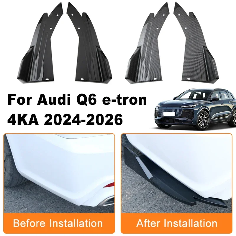 

Car Rear Bumper Spoiler Lip Diffuser Side Skirt Splitter Wrap Angle Anti-Crash Protection For Audi Q6 e-tron 4KA 2024-2026 2025
