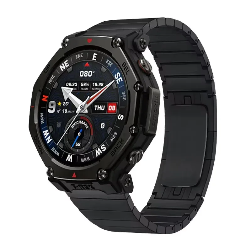 Luxury 22mm Metal Band For Amazfit T-Rex 3 Pro 48mm Link Stainless Steel Strap For Amazfit Bip 6 5/Cheetah Round/Pro/Balance 2