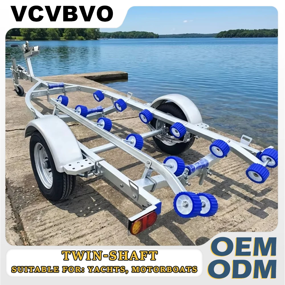 

Hot-Dip Galvanized Boat Trailer Cradle Rack Jet Ski Speedboat Yacht Heavy Duty West Marine Professional Factory Direct Dual Axle