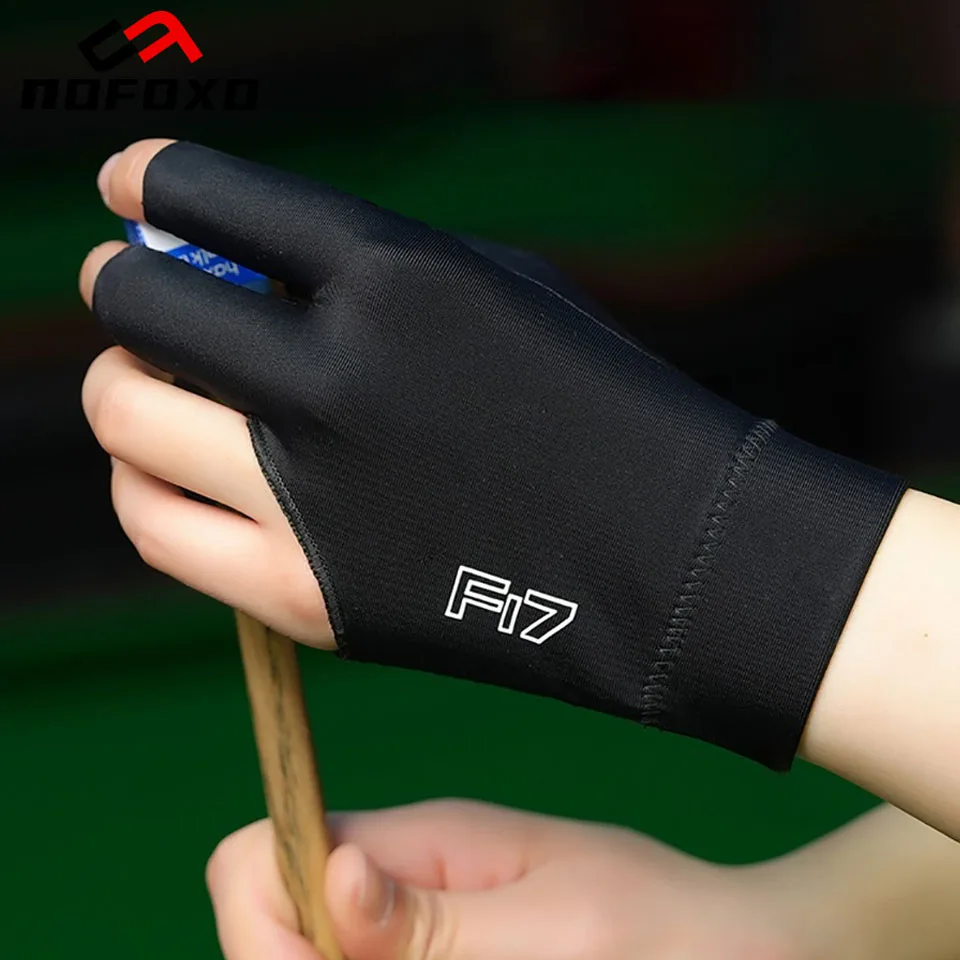 

NOFOXO 1PCS Lightweight Wear-resistant Billiard Gloves Left Single Hand Snooker Pool Gloves Elastic Three Fingers Glove Training