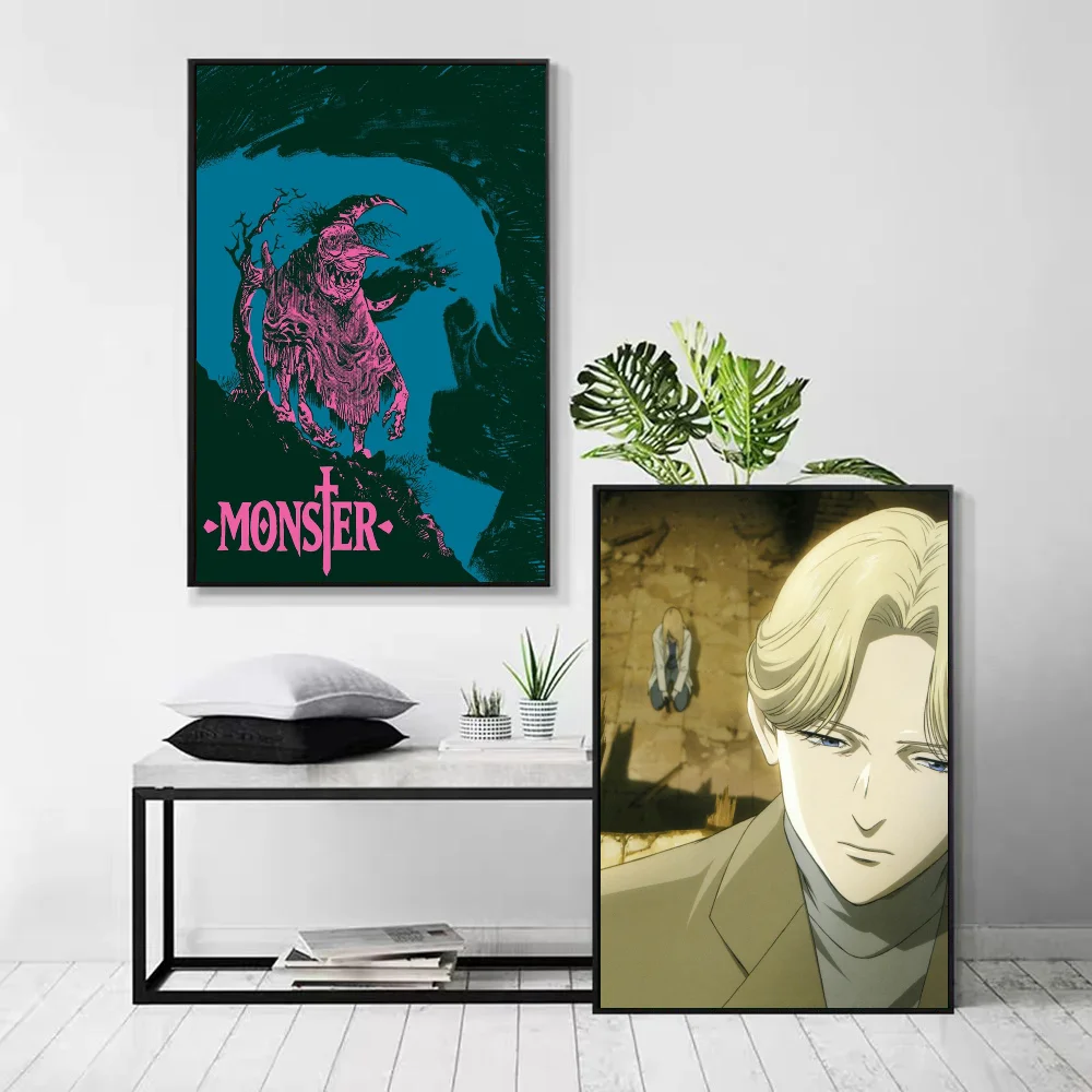 1pc Naoki Urasawa S Monster Anime Poster Self-adhesive Art Waterproof Paper Sticker Coffee House Bar Room Wall Decor