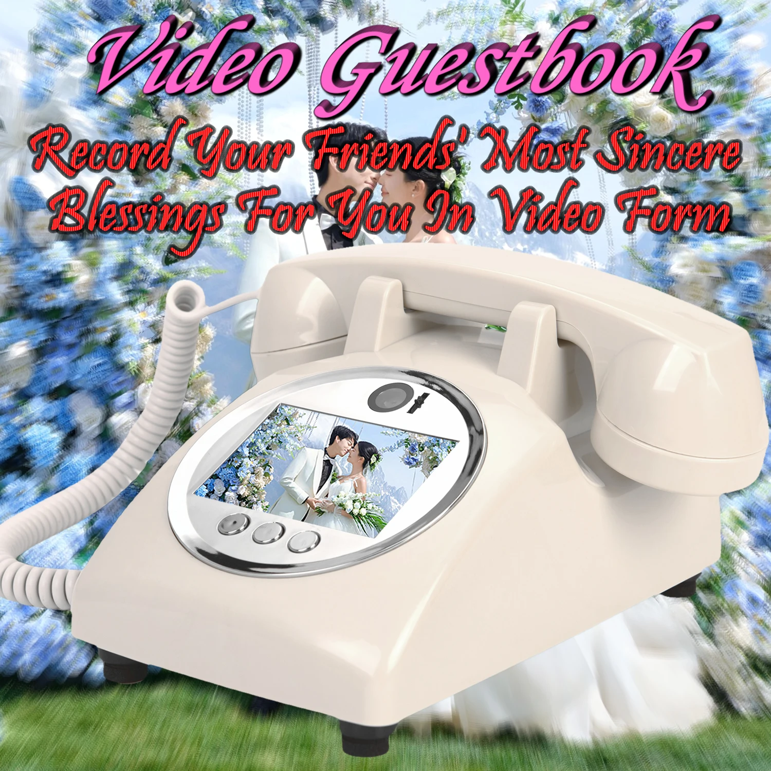 Audio video guest book wedding phone video guestbook banquet guest blessing video sign in phone voice video message phone