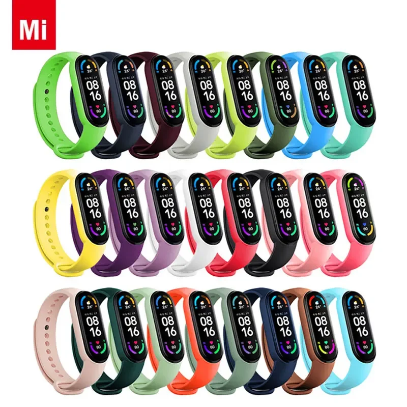 Strap For Xiaomi Mi Band 7 6 5 Bracelet Sport Silicone Wristband belt Replacement Smart watch Xiao Mi Band 3 4 5 6 Strap