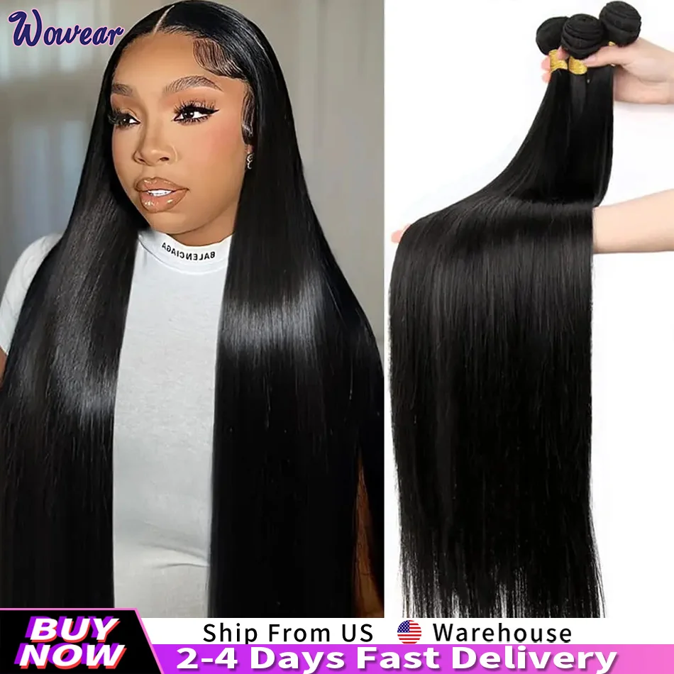 

Wowear 1 шт. Прямые пучки человеческих волос 16-дюймовые прямые человеческие волосы Парики Необработанные пучки волос Натуральный черный парик Бразильские волосы