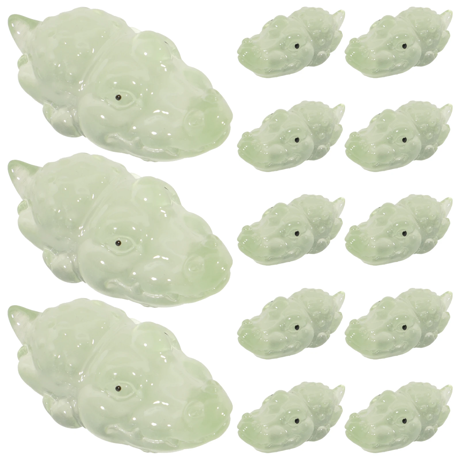 

20pcs Simulated Toy Resin Mini Alligator Figurines Glow in the Dark Cute Mini Animal Statues for Garden Moss