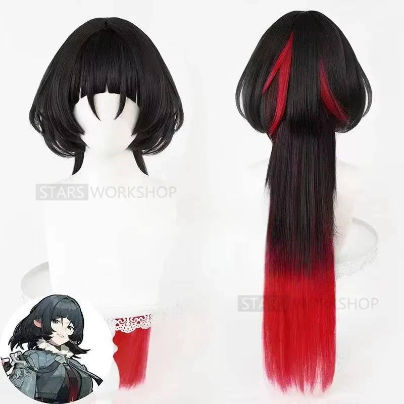 Game Zenless Zone Zero Jane Doe Cosplay Wig 75cm Long Black Red Heat-resistant Fiber Hair For Christmas Halloween Party