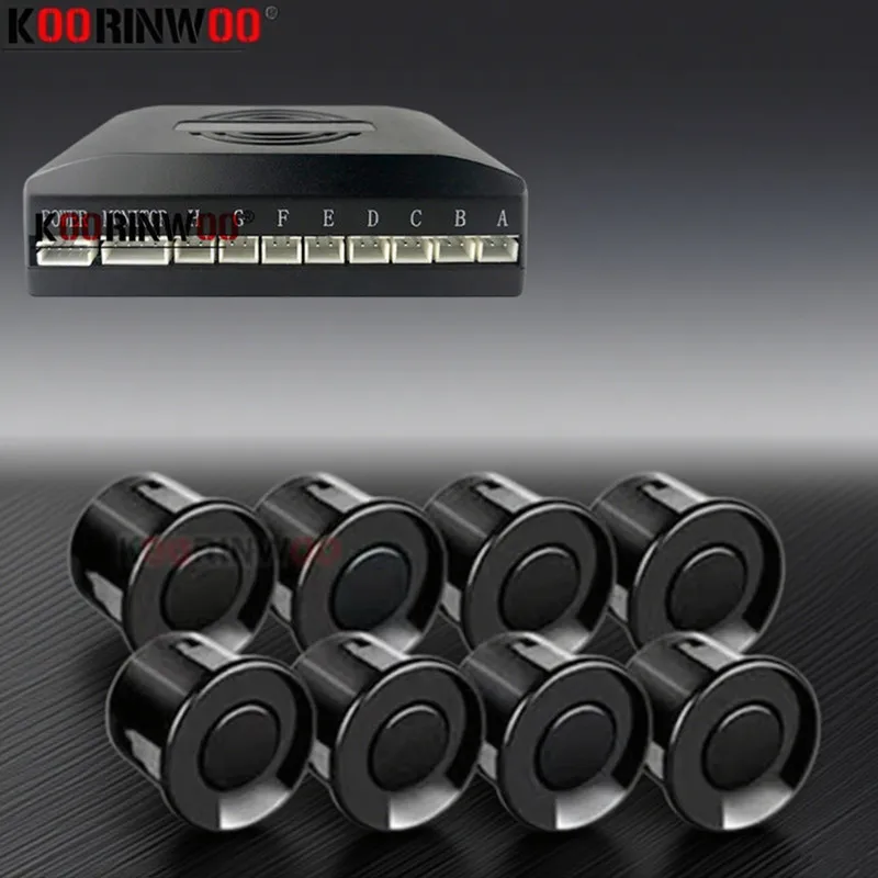 

Car Parking Sensor Kit KOORINWOO 22mm 4 Backup Radar Detector For Auto LCD Screen Blind Area 8 Front And Back Parktronics System