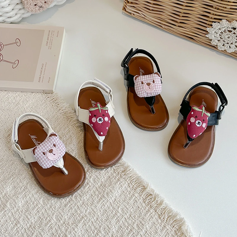 2026 Korean-style New Fashion Retro Flops Kids Sandals Comfort Anti Slip Boys Girl Flat Beach Shoes Simple Versatile Slippersers