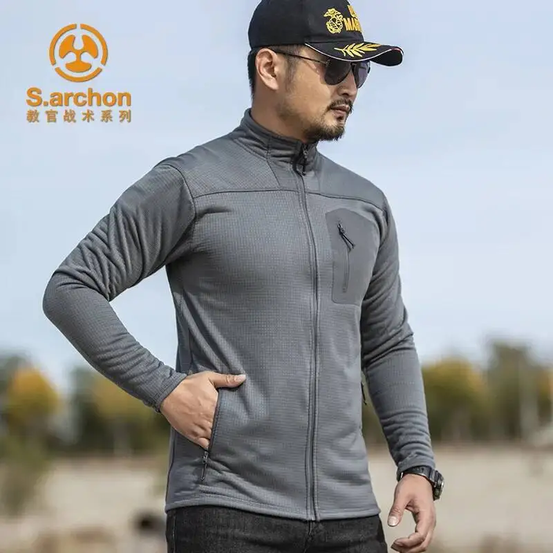 

Lightweight Fleece Tactical Jacket Men US Military Work Coat Spring Autumn Outdoor Hiking Casual Sports Warm Jackets Full Zipper