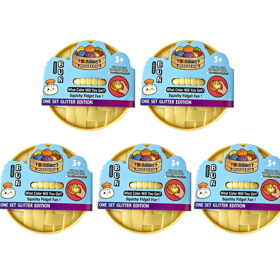 Regenbogen-Dumpling Squishy mit Perlen Sensorisches Quetschspielzeug zur Stresslinderung mit Bambus-Dampfgarer Lustiges Geschenk