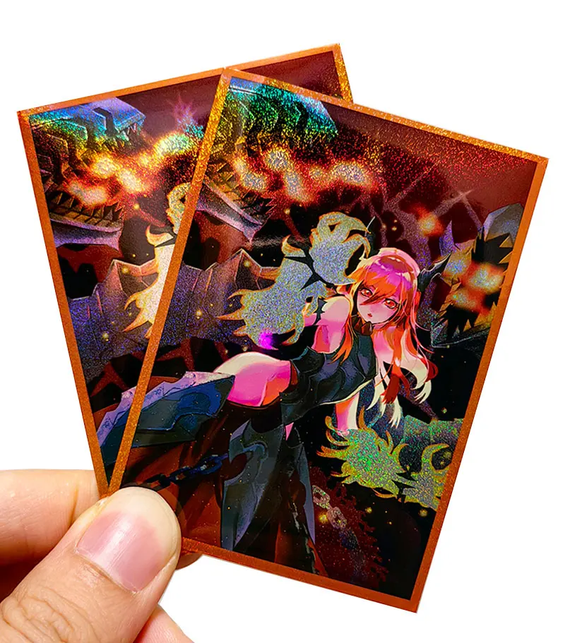 

63x90mm 50PCS Holographic Sleeves YUGIOH Card Sleeves Illustration Anime Protector Card Cover for Board Games Trading Cards