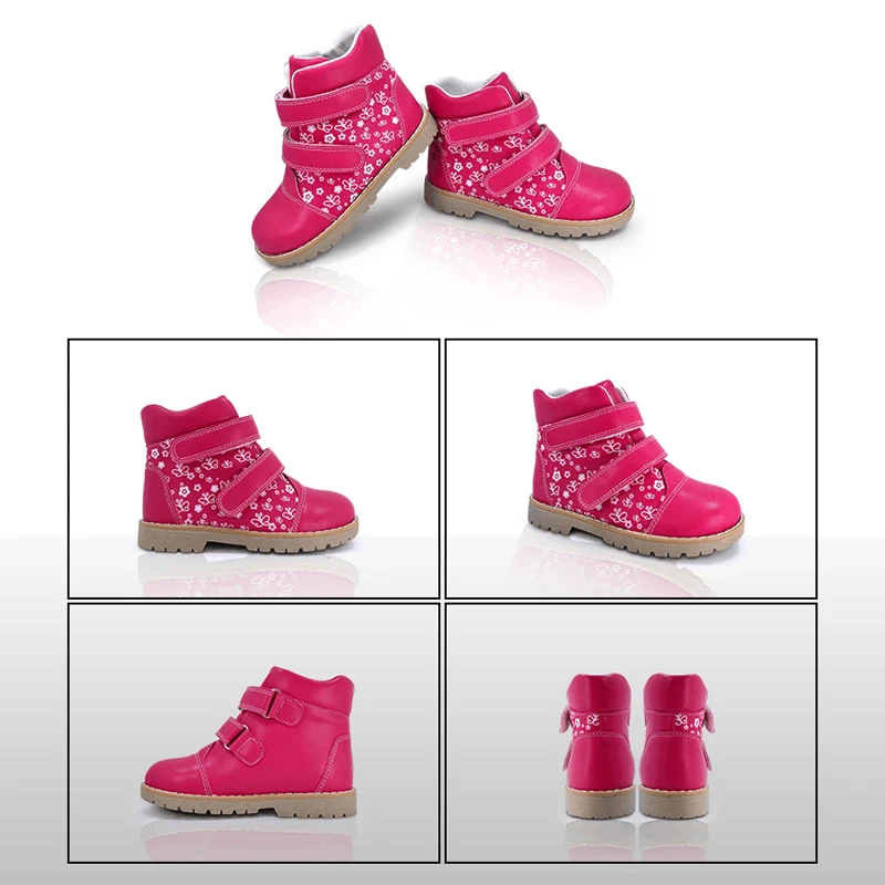 Ortolucland bambini ragazze scarpe bambino in pelle Casual calzature ortopediche primavera autunno inverno Flatfeet stivaletti