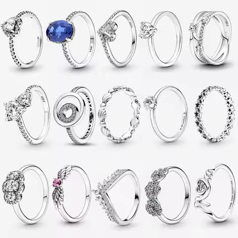 925 Sterling silver Shimmering Sun Moon Heart Romantic rose Intersection Ring women's wedding fashion luxury jewelry accessories