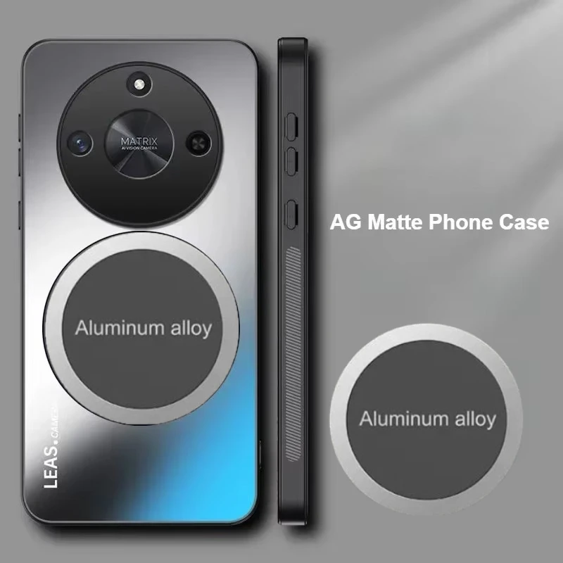 الفاخرة سيارة معدنية حامل مغناطيسي جراب هاتف ل الشرف Magic7 7pro 7RSR 200 برو لايت X9C الذكية X8C X7C AG حماية غطاء سيليكون