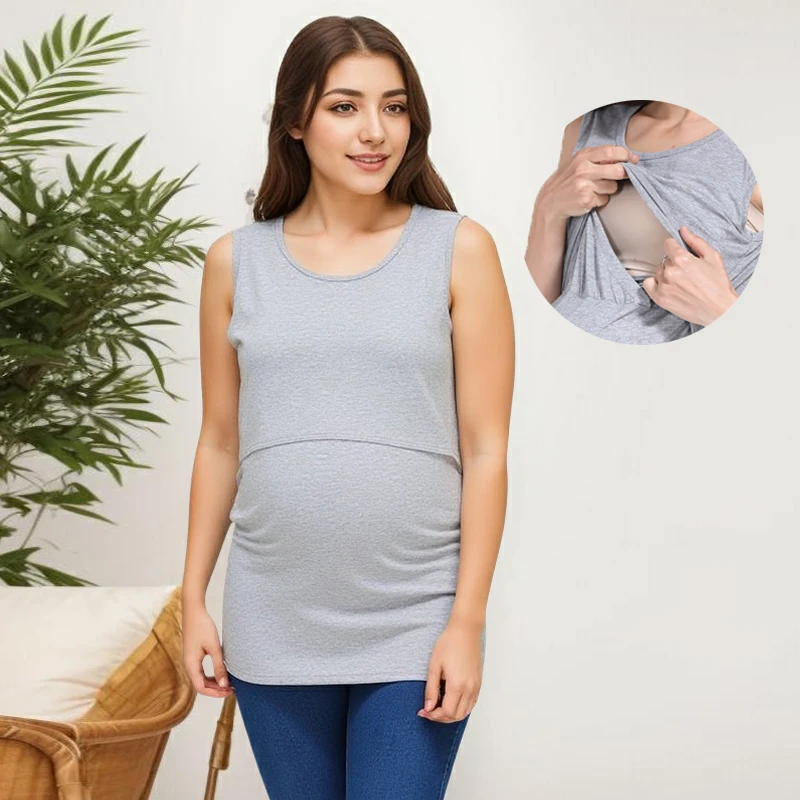 

Loose Maternity Clothes Cotton Tank Tops Breastfeeding Vest Summer Tanks For Pregnant Women Nursing Vest Postpartum Camisole