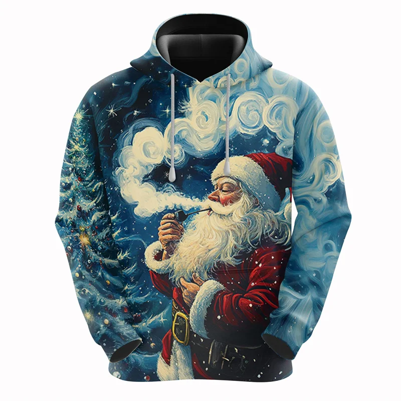 2025 Christmas Hoodies Santa Claus 3D Print Men Women New Hooded Sweatshirts Casual Unisex Hoody Pullover Kids Tops Clothing