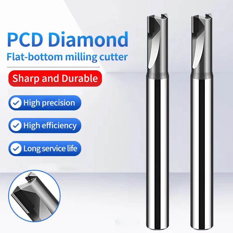 

UT TAP 1F/2F PCD Diamond Flat Milling Cutter Diamond-Tipped Flat End Mill for Milling&Engraving D1 D2 D3 D4 D5 D6 D8 D10 D12