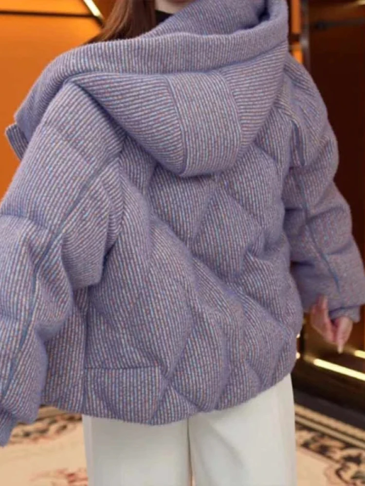 

Women's Thiened Hooded Cotton Jaet Bread Sle Coat Warmth Retro Design Winter New Arrival Casual Comfortable Korean Version