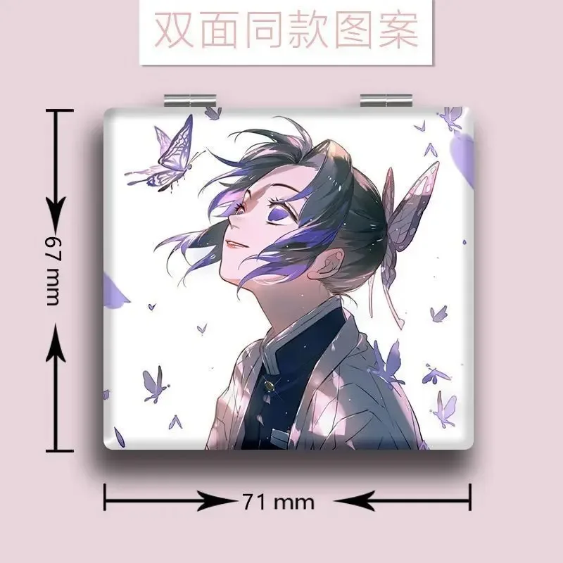 Demon Slayer Tomioka Giyuu Kochou Shinobu dwustronne składane lusterko kreatywne lusterko do makijażu z motywem anime, prezent