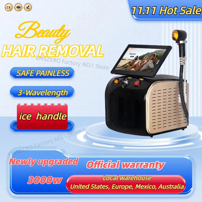 

Professional 808nm Diode Laser Remove Hair Machine Skin Rejuvenation Ice Titanium Painless Permanent Hair Removal Device