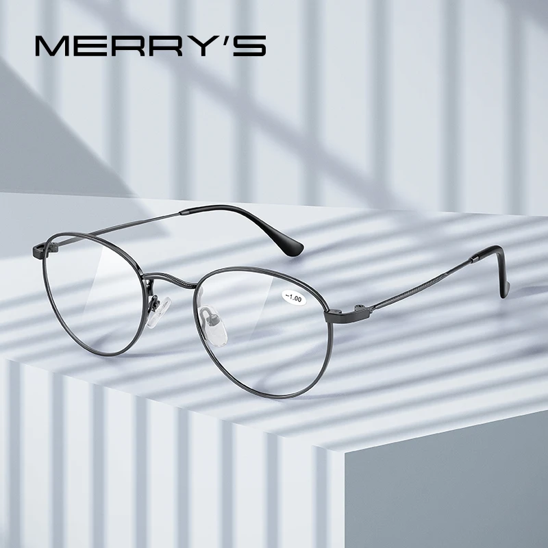 MERRYS DESIGN Retro Minus Sight Glasses For Men Women Nearsighted Distance Glasses Blue Light Blocking CR-39 Resin Lenses S2448