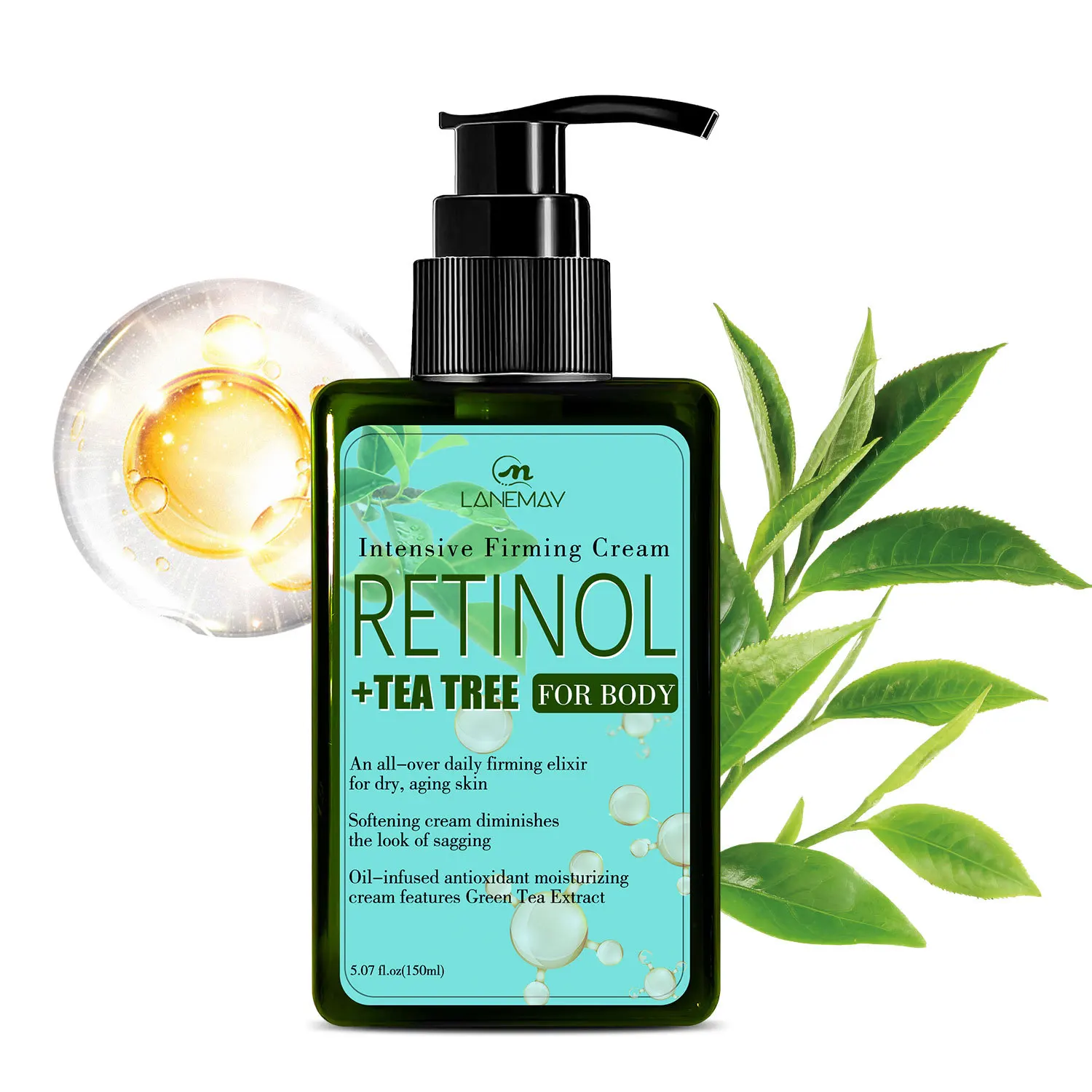 Retinol And Tea Tree Body Lotion Visibly Improves Firmness And Moisturizes The Skin, Suitable For Normal To Cellulite-Prone Skin