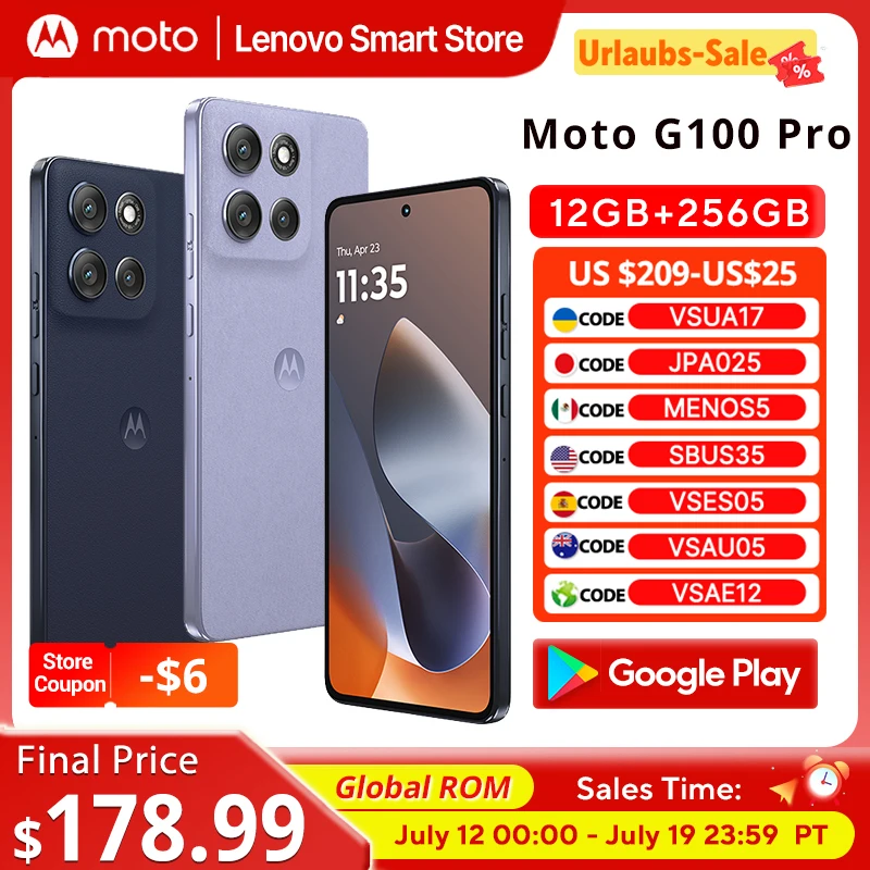 Motorola Moto G100 Pro SmartPhone6.7-inch 1.5K pOLED 120Hz Display Dimensity 7300 Global ROM 6720mAh 50MP AI Camera Cellphone