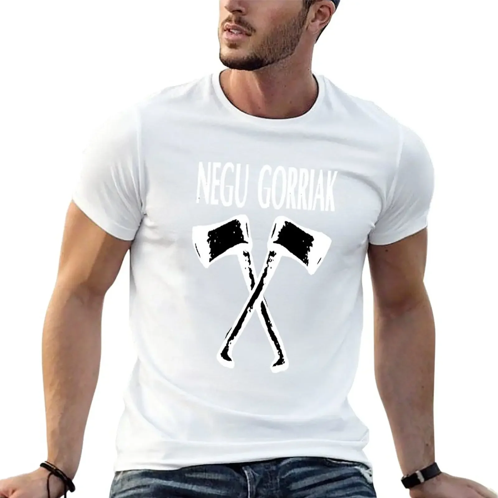 New Negu Gorriak T-Shirt sweat heavyweight boys animal shirt vintage clothes print men graphic t shirts streetwear  harajuku