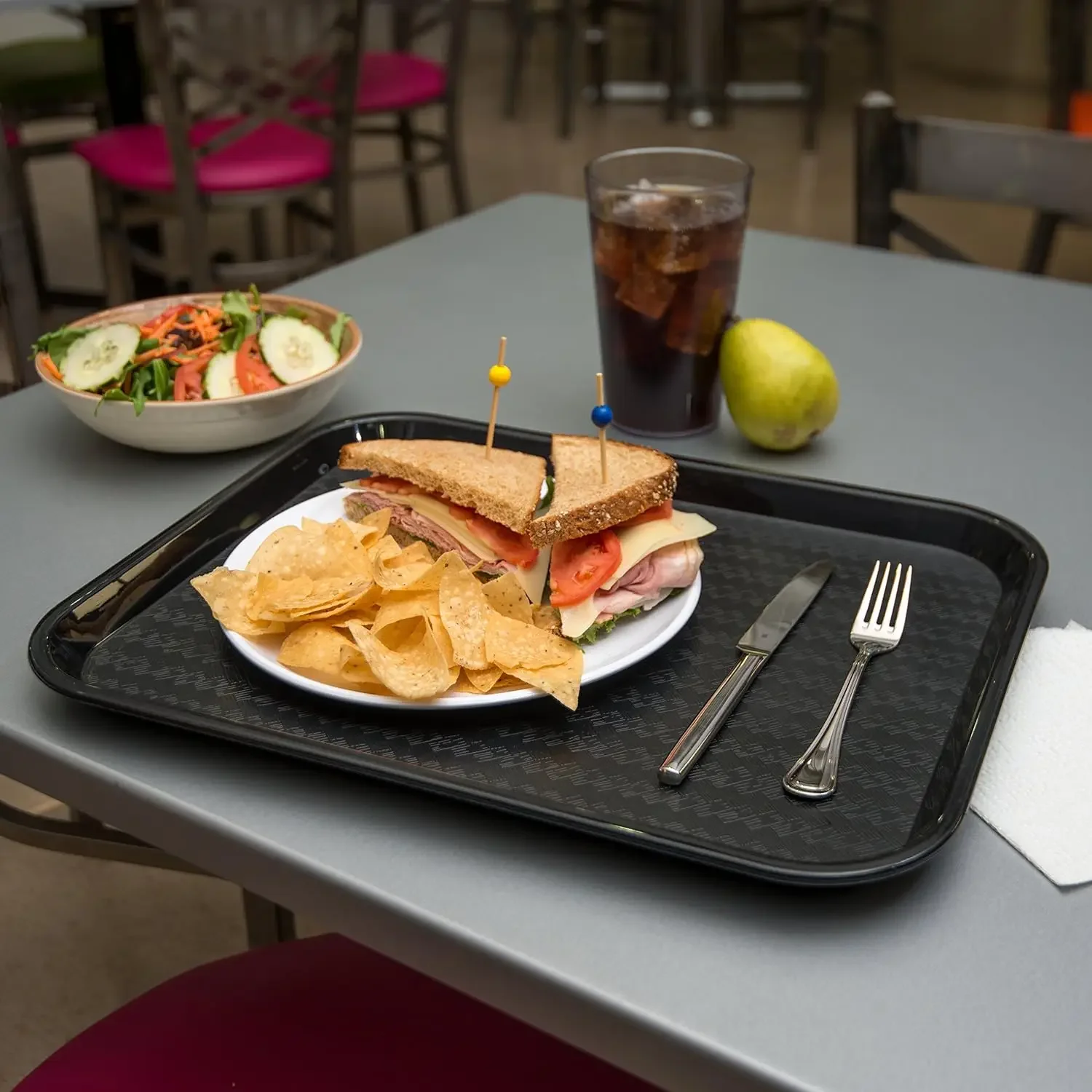 Carlisle FoodService Products Cafe Fast Food Cafeteria Tray with Patterned Surface for Cafeterias,Fast Food,And Dining Room