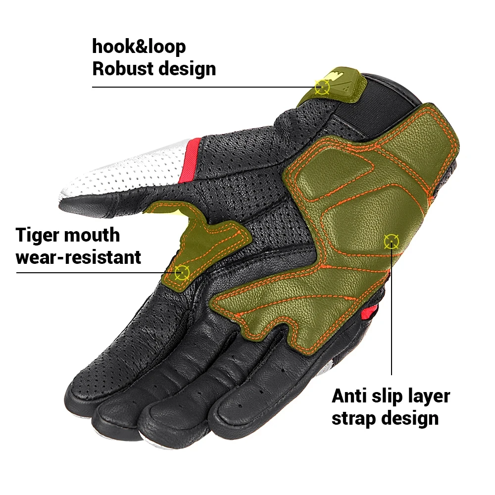 Motorcycle Gloves Men\'s Leather Gloves Summer Riding Motorcycle Gloves Motocross Bike Touch Screen Breathable Protection