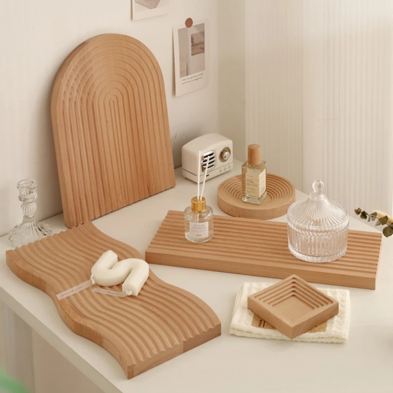 Wooden Wave Arch Shaped Cutting Board Boho Style Decorative Wooden Cutting Board Home Decor for Kitchen Dining Room Living Room