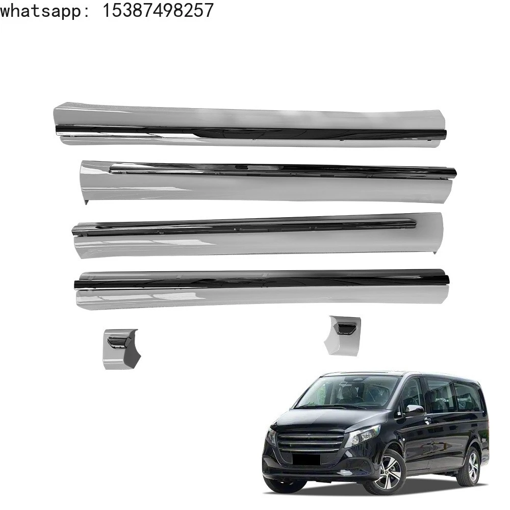 For 16-26 Mercedes-Benz VITO V-Class Side Skirt, Side Bumper Decorative Strip, PP Side Bumper Frame Leather Panel
