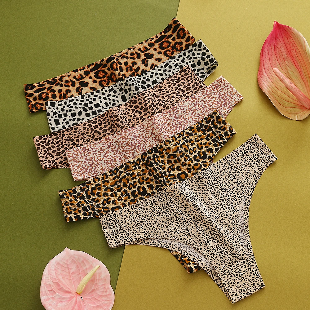 Women's Panties Sexy Leopard Seamless Female Underwear Elasticity Temptation Bikinis Briefs Ladies Lingerie Brazilian Thongs New