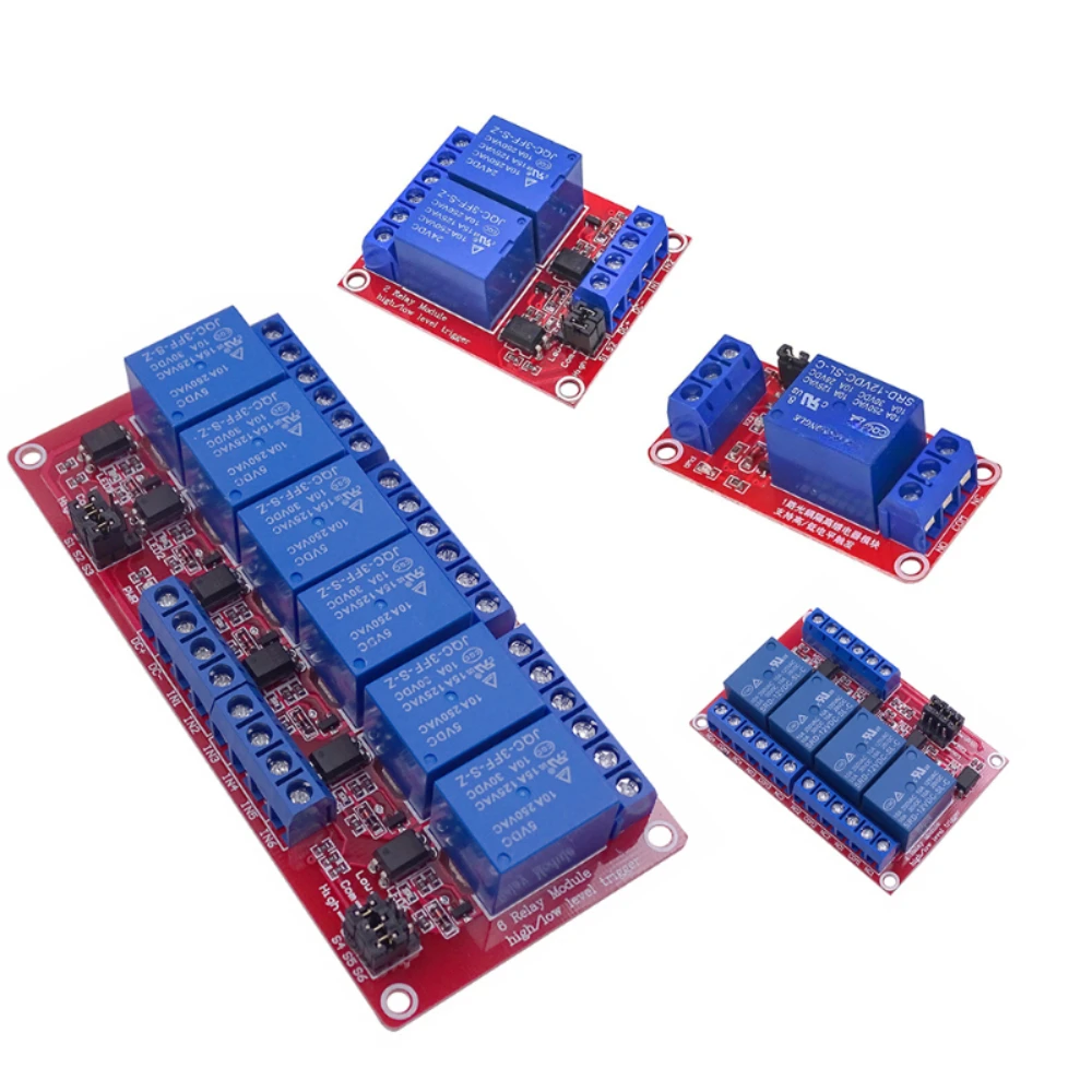 1 2 4 6 8 Channel Relay Module Board Shield with Optocouple High and Low Level Trigger for arduino Raspberry pi DC 5V 12V 24V