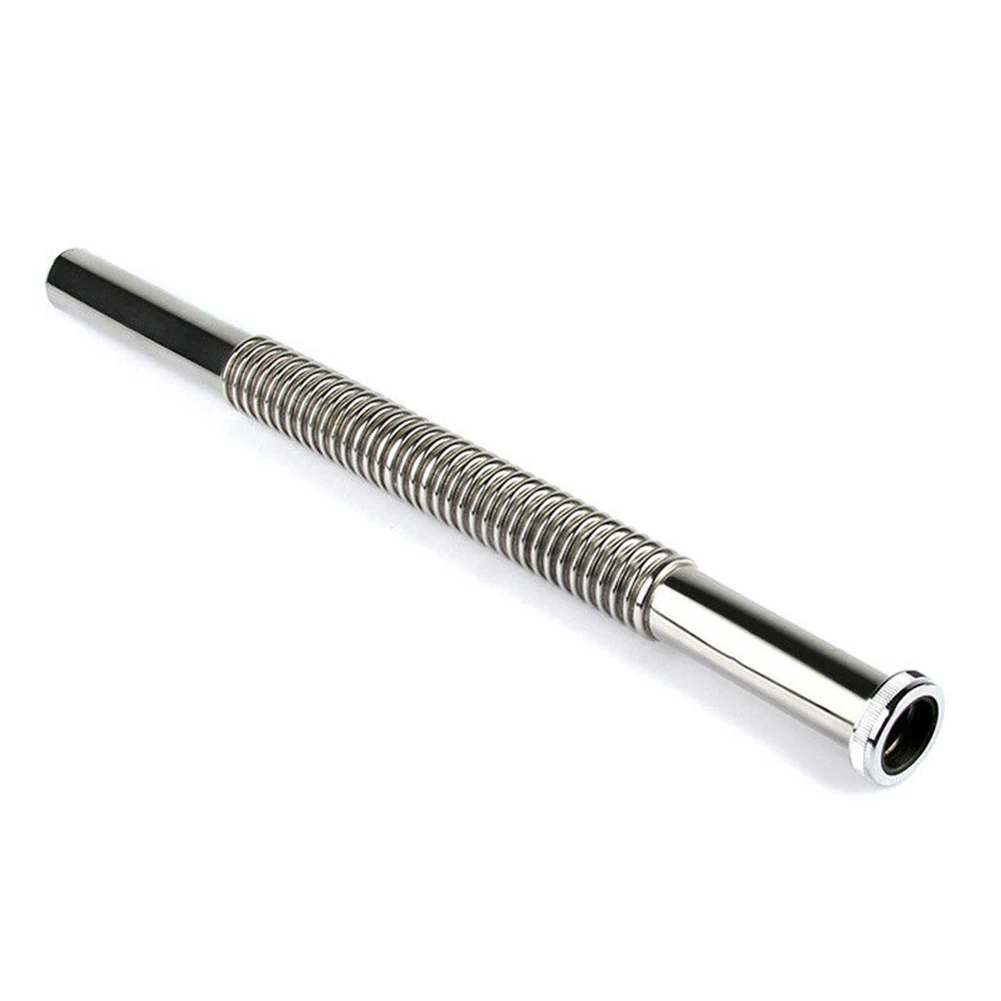 

1pcs Stainless Steel Bathroom 80cm Stainless Steel Sink Siphon Waste Drain Flexible Pipe Hose Silver Kitchen Fixture