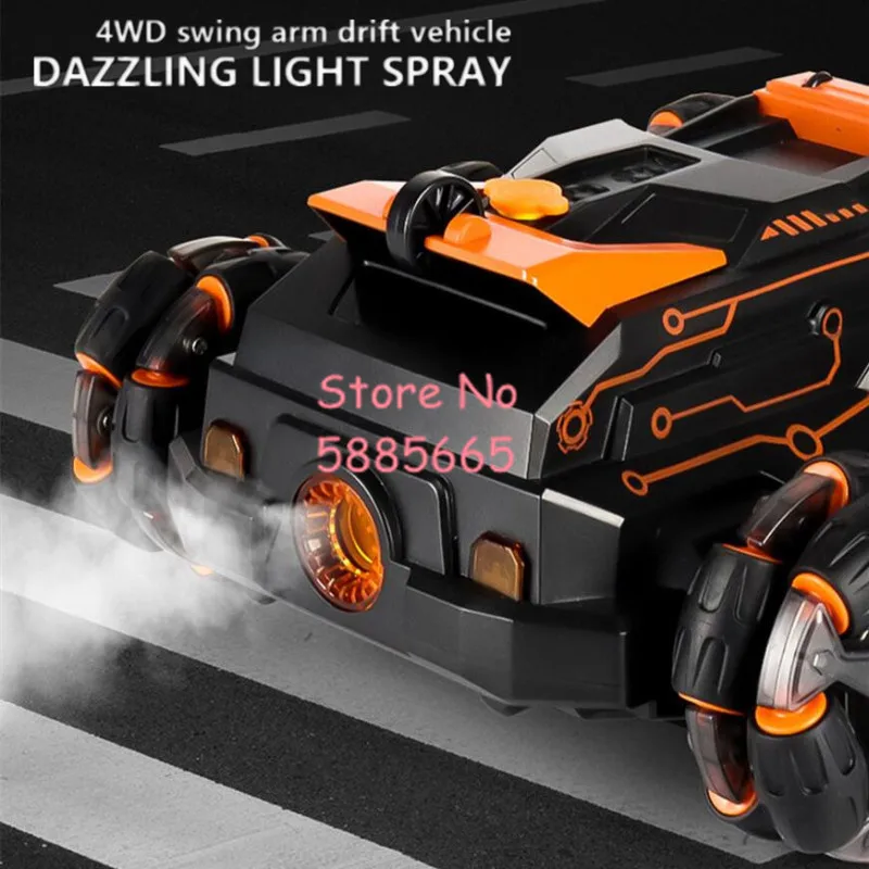 Varietà di forme Braccio oscillante a sei ruote Stunt RC Car 2.4G 4WD Spray con una chiave Ruota di 360 gradi Camion con sensore di gravità a doppia trazione laterale