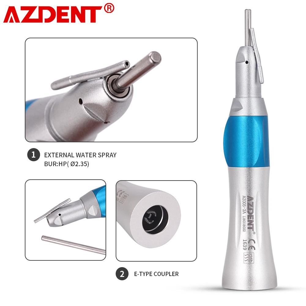 AZDENT Dental 1:1 Surgical Straight Handpiece AZ005-2A Low Speed E Type Connect With External Irrigation Pipe Dentistry Tool