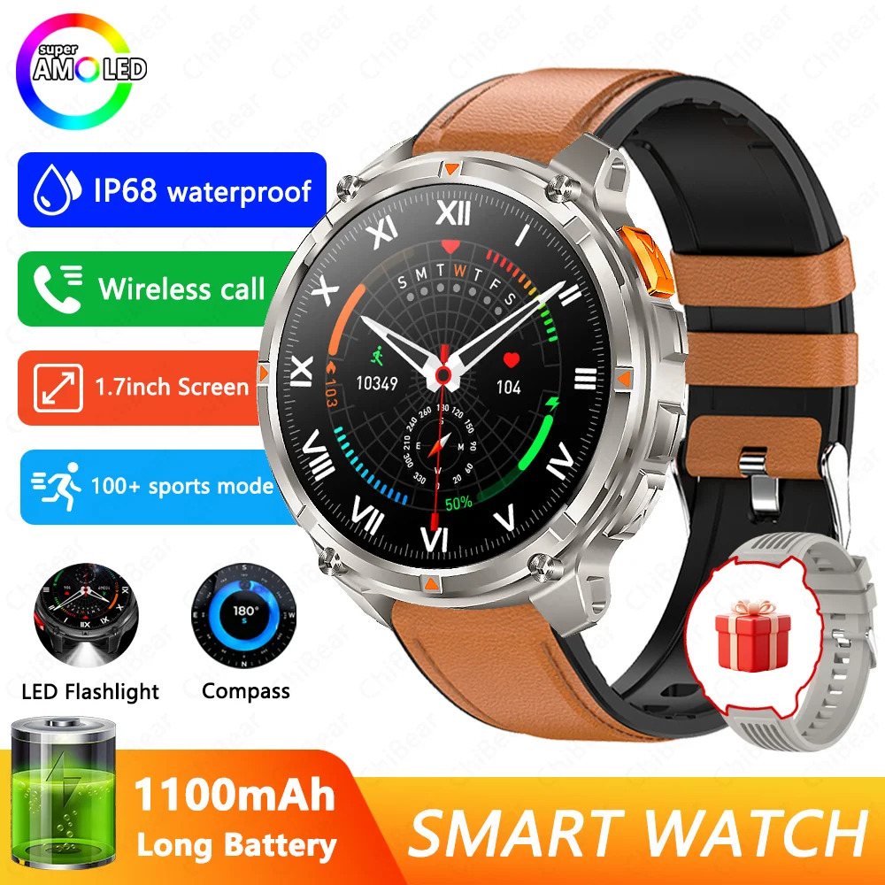 2026 Nieuwe T-Rex3 Pro 1100 mAh Batterij Smart Horloge GPS pad 5ATM Waterdichte Sport Run tracker Buiten Kompas Militaire Smartwatch